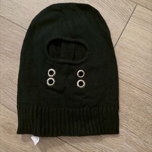 Rick Owens Black Knit Beanie with Eyelets